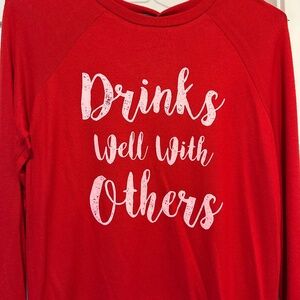 New fun sweater “Drinks Well With Others”